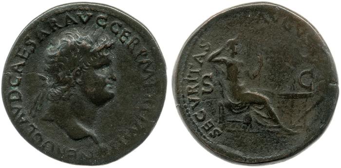 RIC I (second edition) Nero 444, реверс, bm