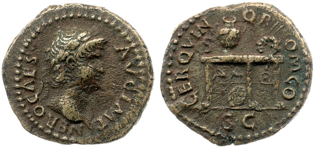 RIC I (second edition) Nero 233, аверс, bm