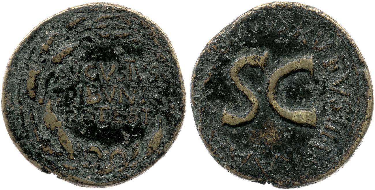 RIC I (second edition) Augustus 388, аверс, bm