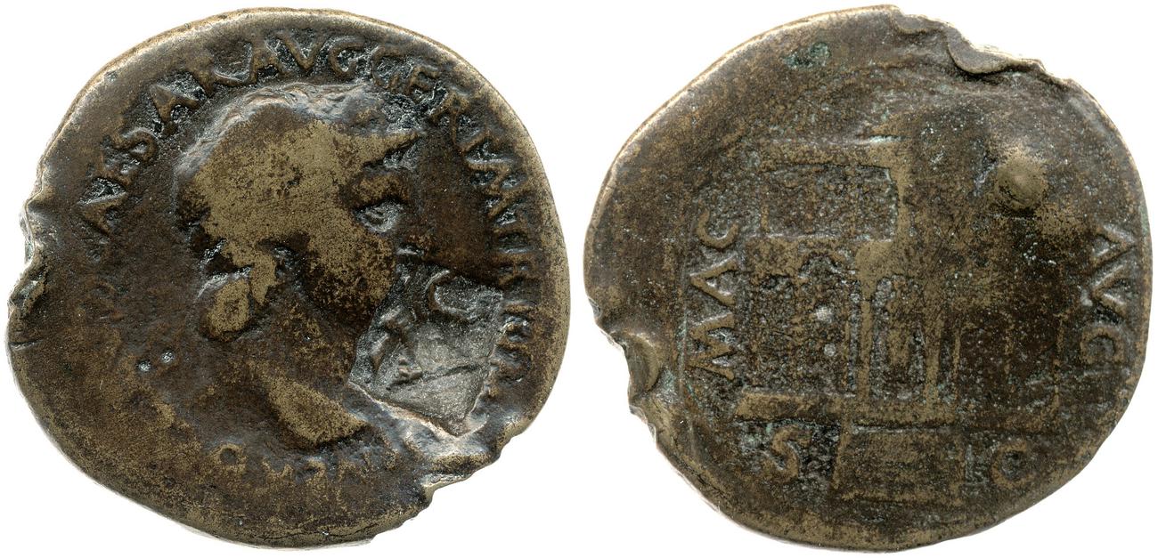 RIC I (second edition) Nero 374, аверс, bm