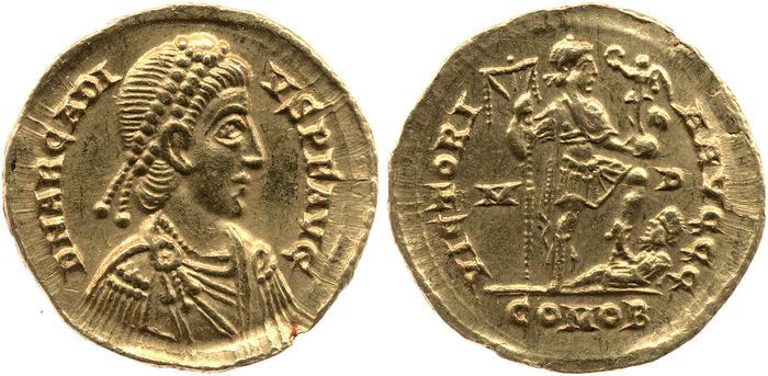 RIC X Honorius 1205, реверс, bm