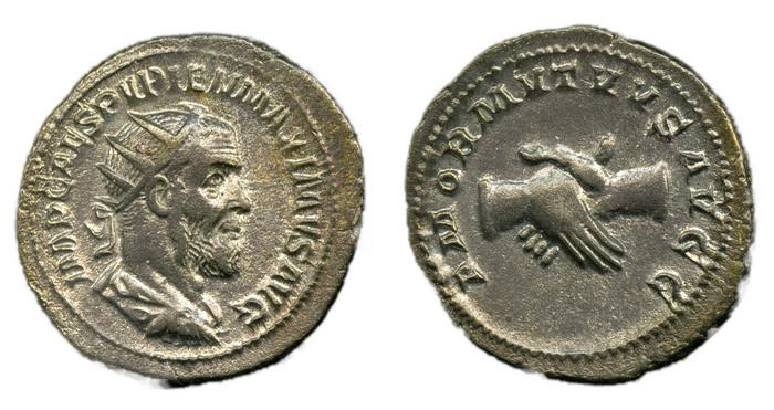 RIC IV Pupienus 9B, реверс, Британский музей