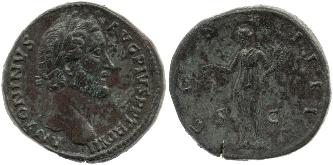 RIC III Antoninus Pius 855, аверс, bm
