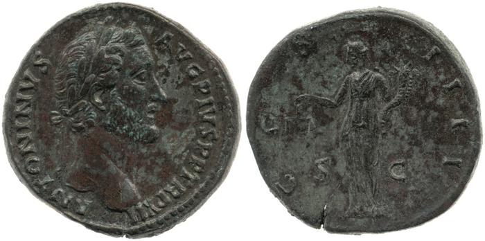 RIC III Antoninus Pius 855, реверс, bm