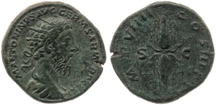 RIC III Marcus Aurelius 1220, реверс, Британский музей