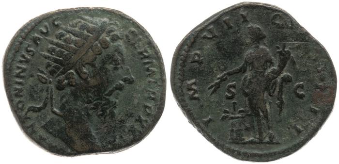 RIC III Marcus Aurelius 1134, реверс, bm
