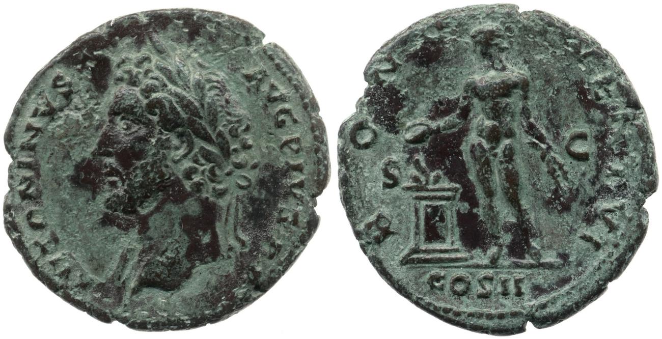 RIC III Antoninus Pius 555B, аверс, Британский музей