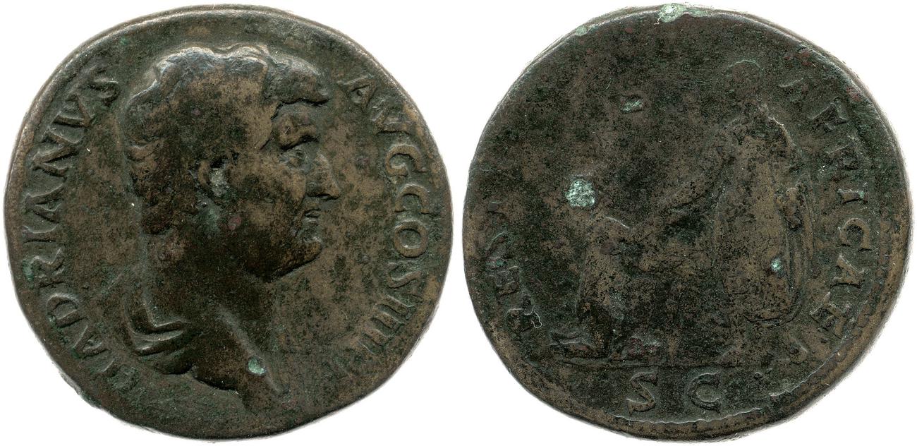 RIC II, Part 3 (second edition) Hadrian 1816, аверс, bm