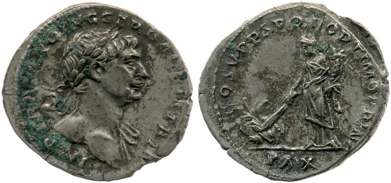 RIC II Trajan 102, obverse, bm