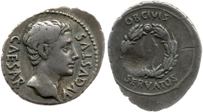 RIC I (second edition) Augustus 40A, реверс, bm