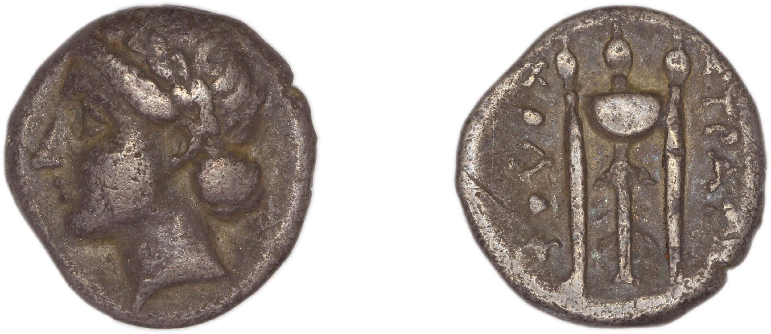 Colophon Kinns 1980 Period II, AR III, аверс, Британский музей
