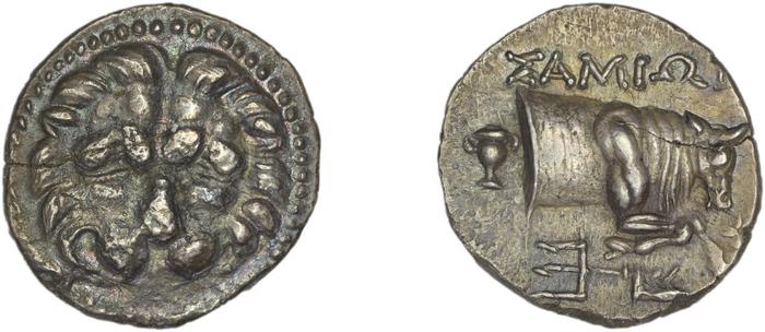 Samos Barron 1966 Ptolemaic octobols, реверс, bm