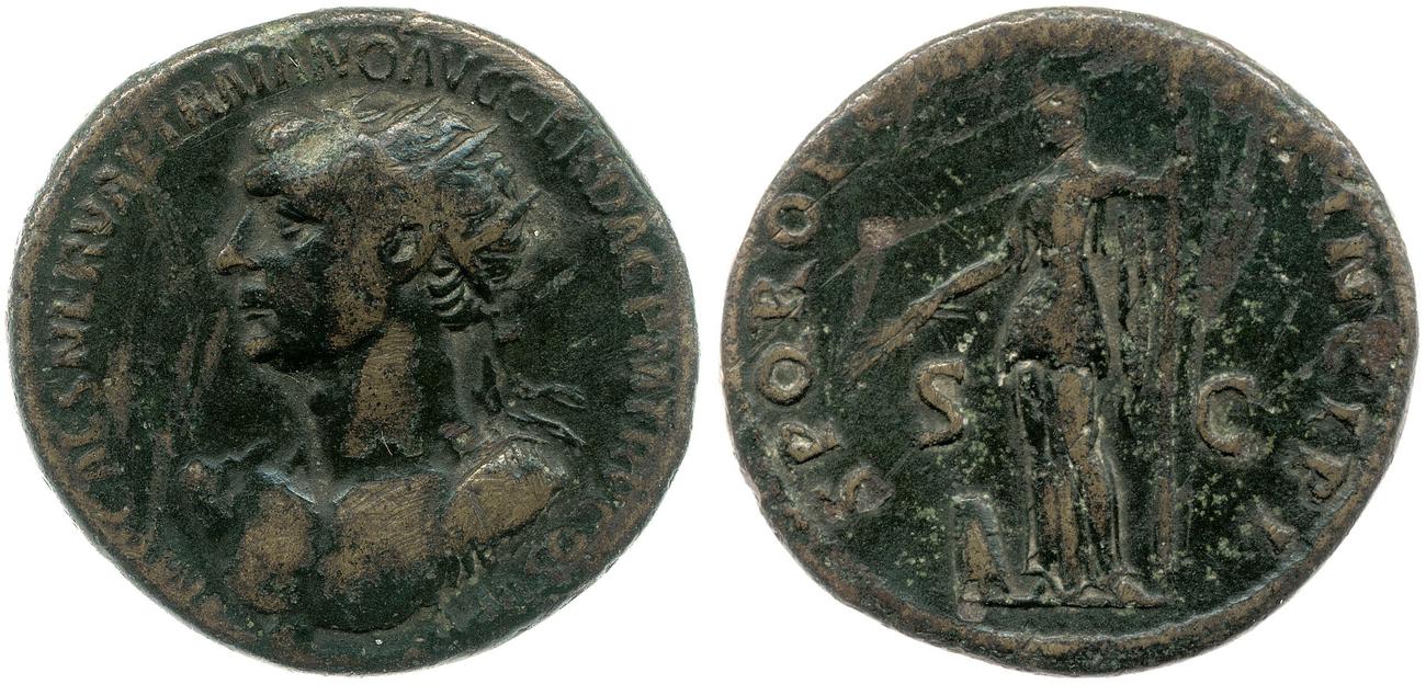 RIC II Trajan 481, аверс, Британский музей