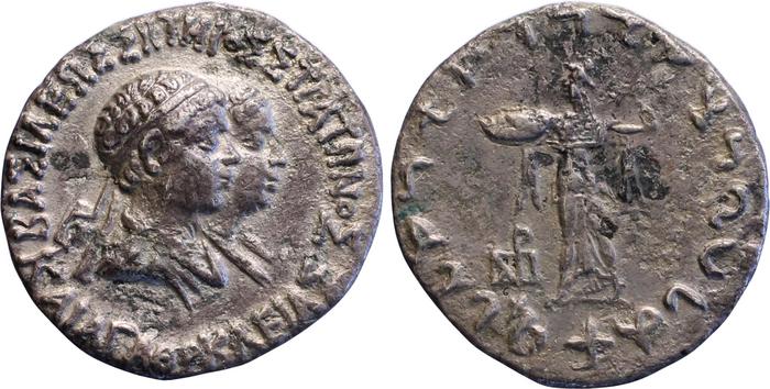 Bactrian and Indo-Greek Coinage Strato I and Agathocleia 5.1, Британский музей