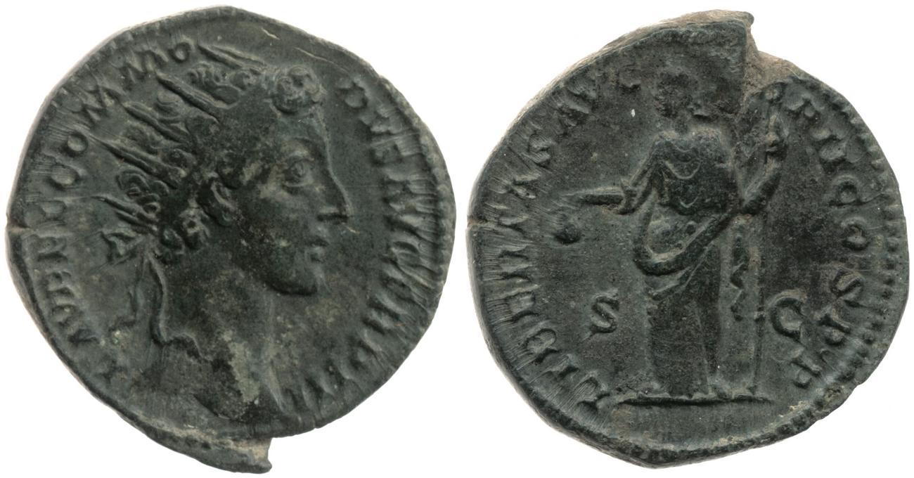аверс RIC III Marcus Aurelius 1591