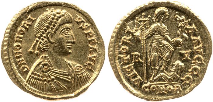RIC X Honorius 1328, реверс, bm