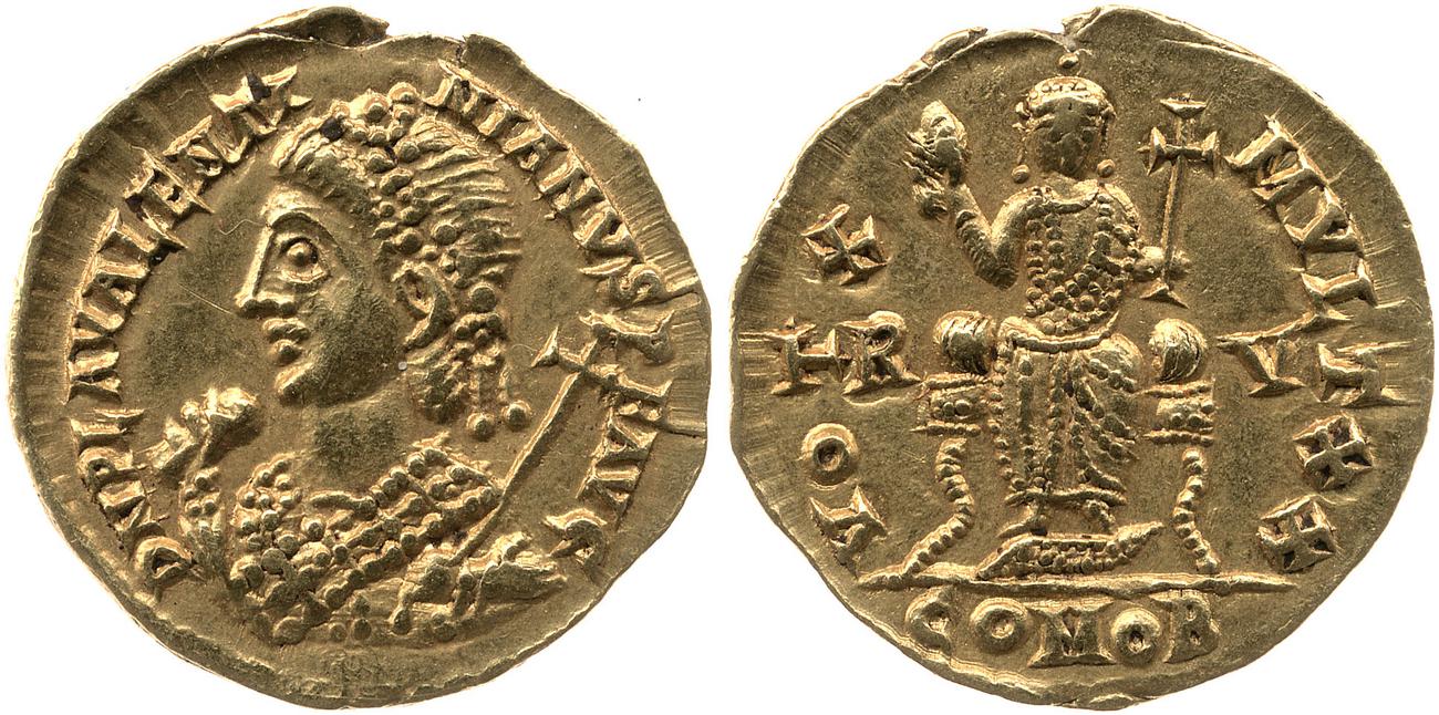 аверс RIC X Valentinian III 2036