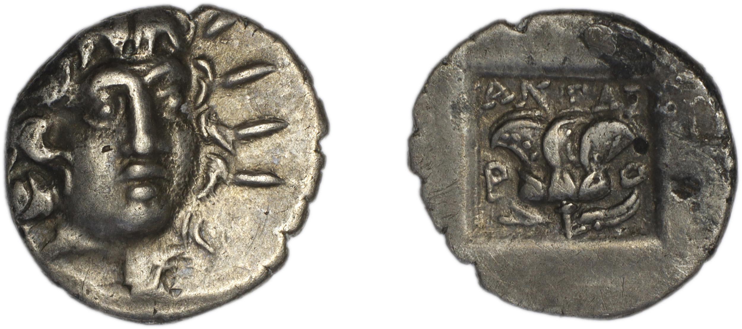 Rhodes Jenkins 1989 Group D hemidrachms, аверс, bm