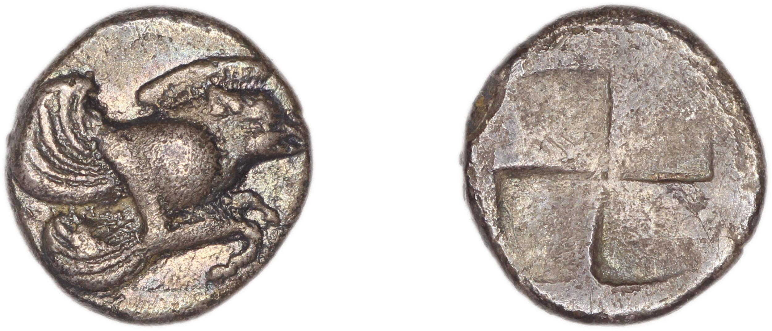 Clazomenae Dengate 1967 II diobols, аверс, Британский музей