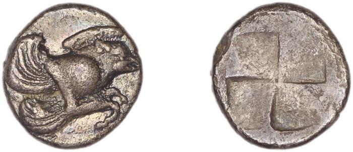 Clazomenae Dengate 1967 II diobols, реверс, Британский музей