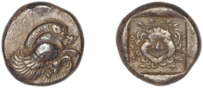Clazomenae Dengate 1967 IM diobols, реверс, Британский музей