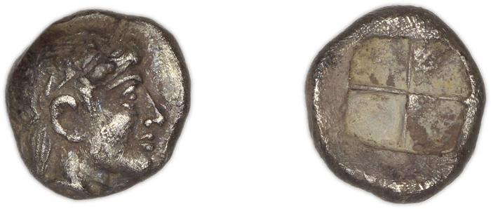 Colophon Milne 1941 Period II, half-obols, quarter obols, реверс, Британский музей