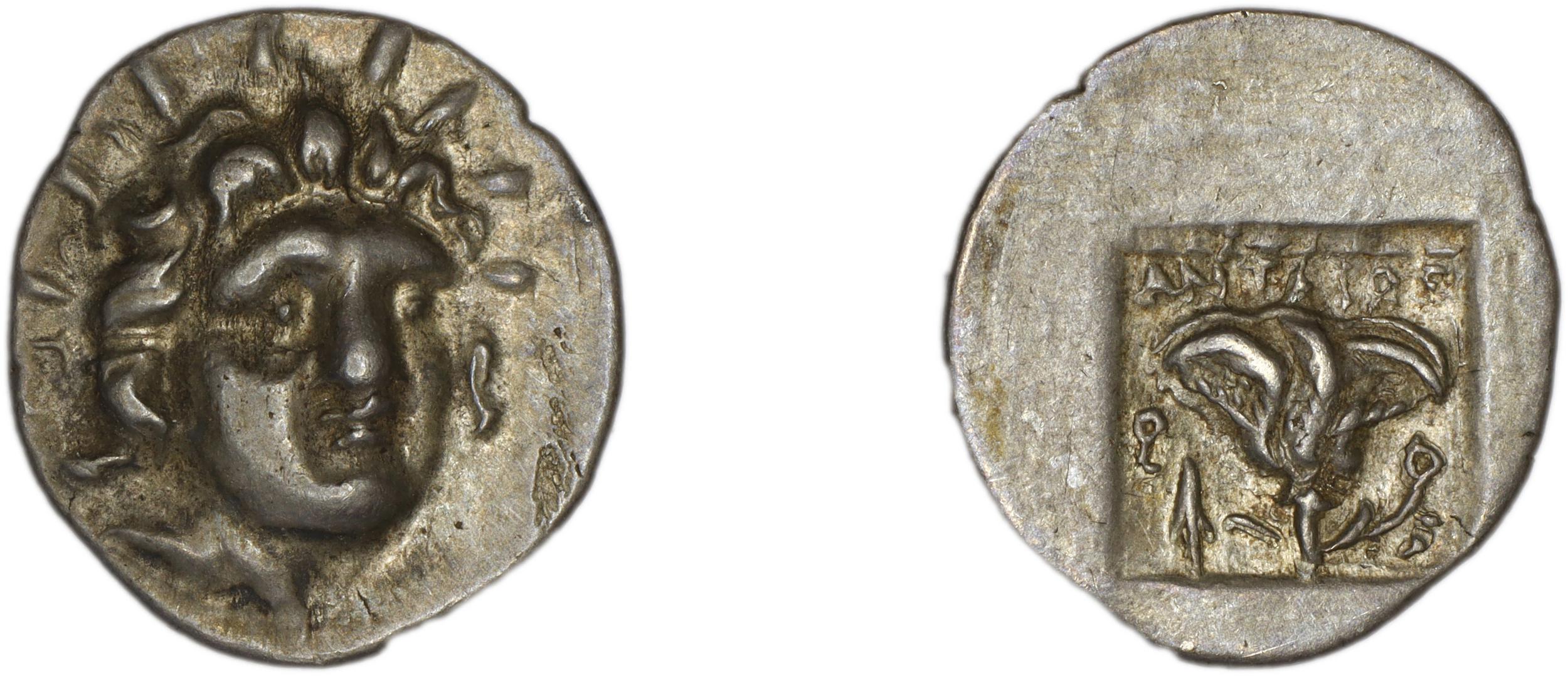 Rhodes Jenkins 1989 Group D hemidrachms, аверс, bm