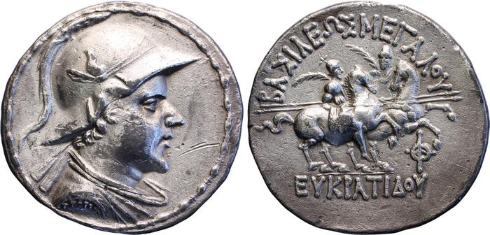 Bactrian and Indo-Greek Coinage Eucratides I 6.3, Британский музей