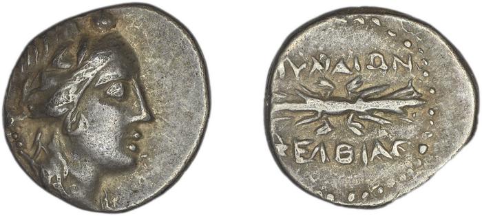 Myndus Zabel and Meadows 2002 Group C hemidrachms, реверс, bm