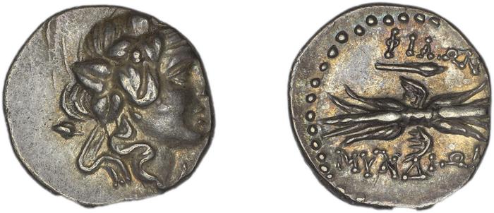 Myndus Zabel and Meadows 2002 Group C hemidrachms, реверс, bm
