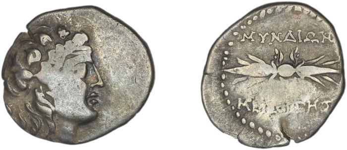 Myndus Zabel and Meadows 2002 Group C hemidrachms, реверс, bm