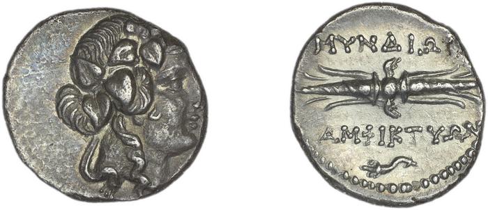 Myndus Zabel and Meadows 2002 Group C hemidrachms, реверс, bm