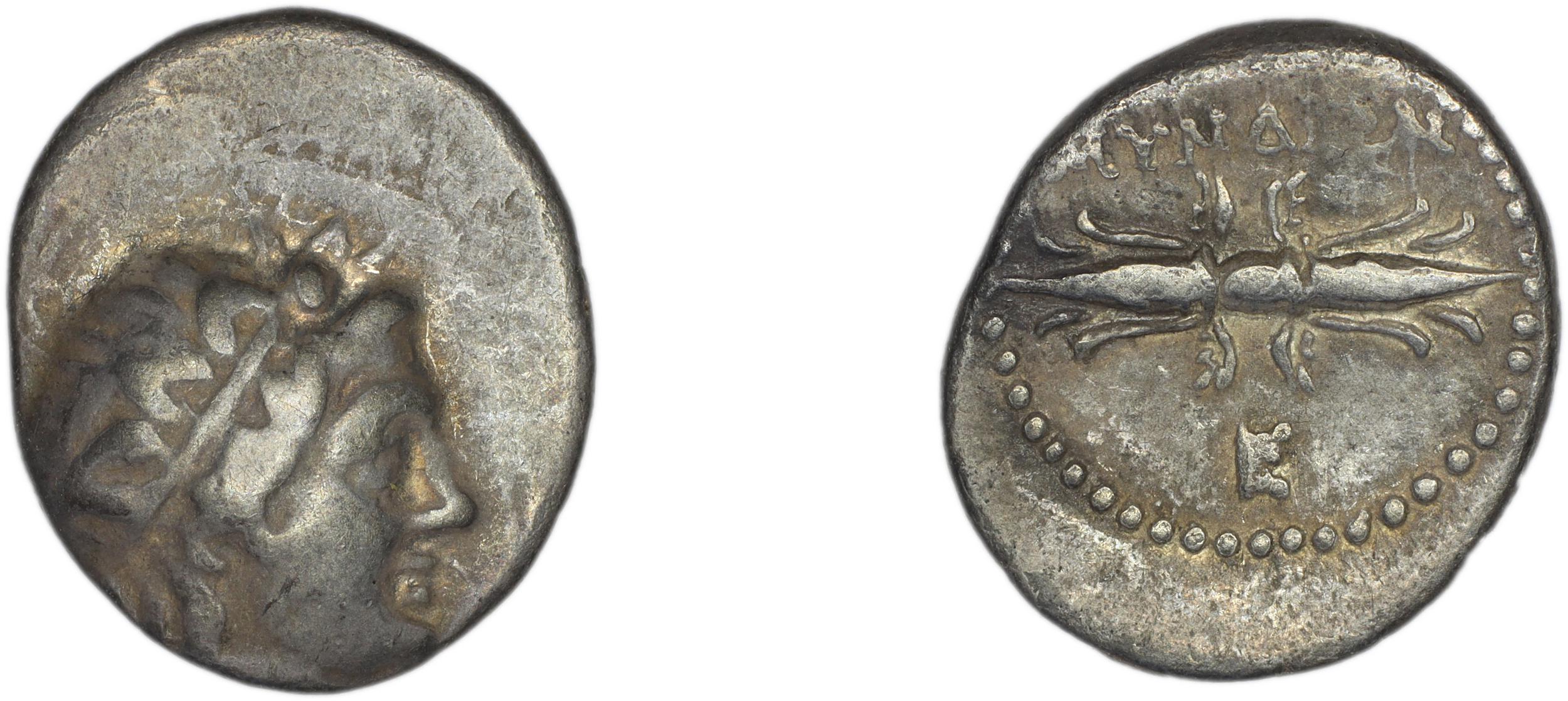 Myndus Zabel and Meadows 2002 Group C hemidrachms, аверс, bm