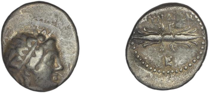 Myndus Zabel and Meadows 2002 Group C hemidrachms, реверс, bm