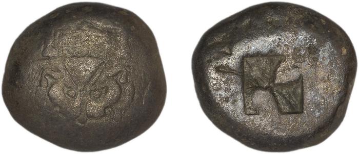 Lesbos Babelon 1907 548-50, реверс, Британский музей