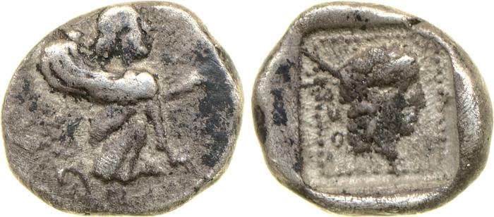 Orou, Carian dynast Uncertain Carian mint G Konuk 2007a Type 3, реверс, Британский музей