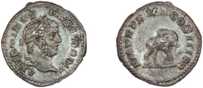 RIC IV Caracalla 199, реверс, Британский музей
