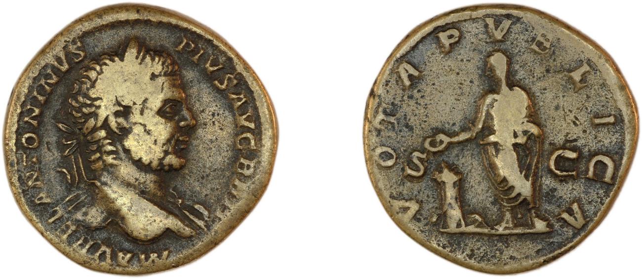 RIC IV Caracalla 513, аверс, Британский музей