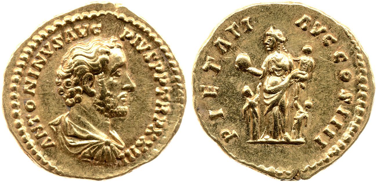 RIC III Antoninus Pius 302B, аверс, Британский музей