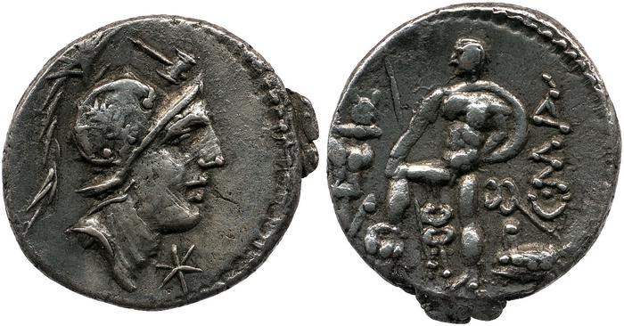 RRC 335/3c, реверс, bm