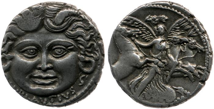 RRC 453/1a, реверс, bm