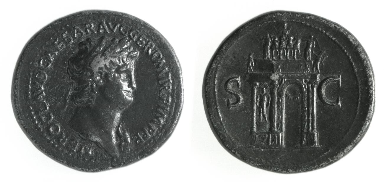 RIC I (second edition) Nero 143, аверс, bm