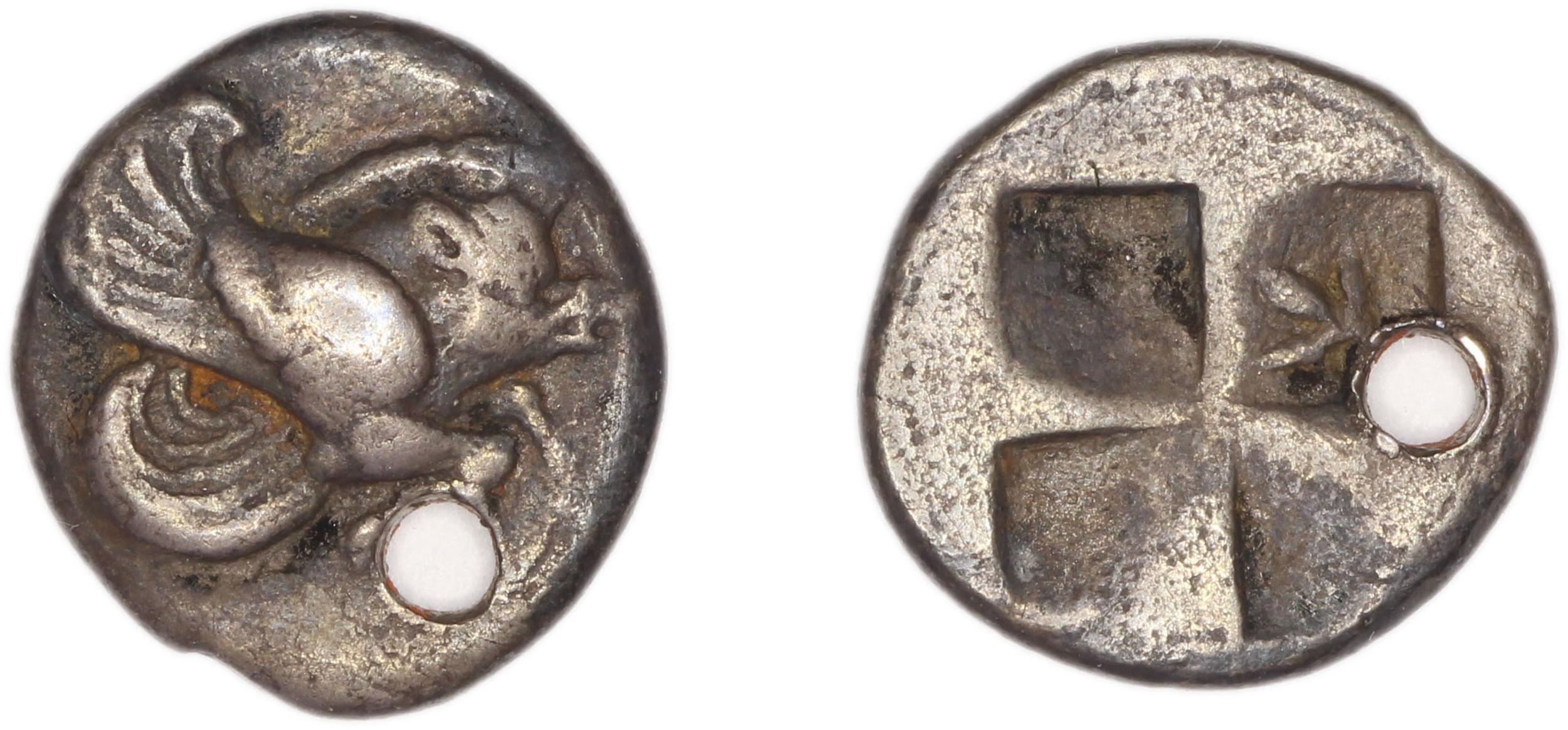 Clazomenae Dengate 1967 II diobols, аверс, Британский музей