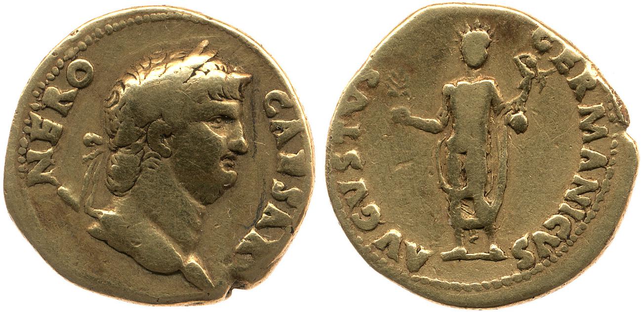 RIC I (second edition) Nero 46, аверс, bm
