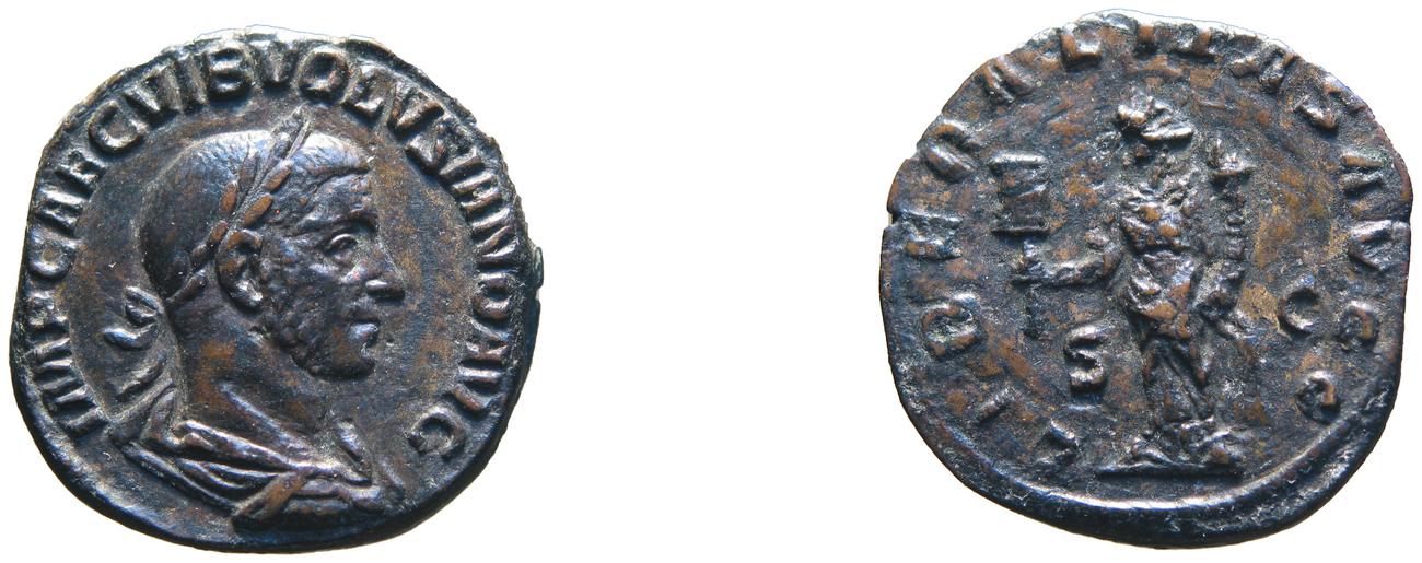 RIC IV Volusian 254A, аверс, bm