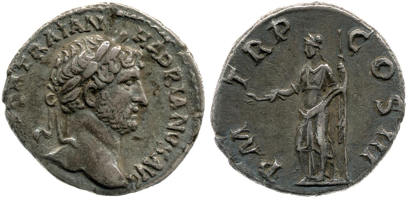obverse RIC II, Part 3 (second edition) Hadrian 223