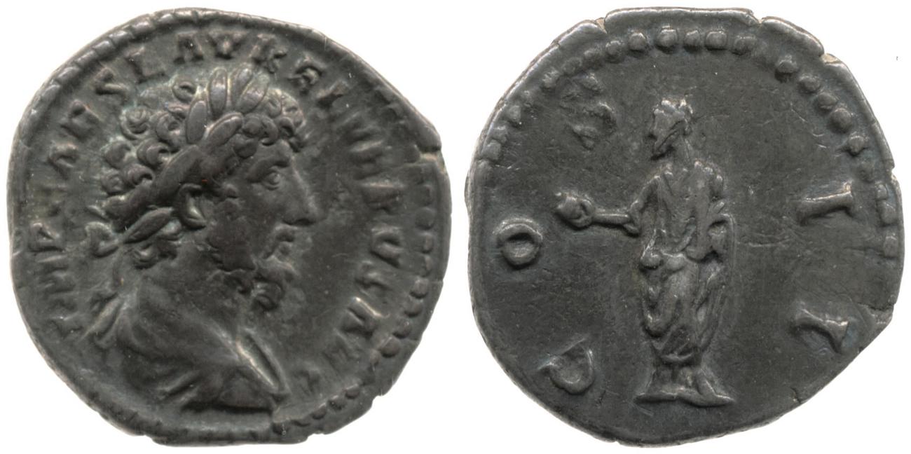 RIC III Marcus Aurelius 457, аверс, Британский музей
