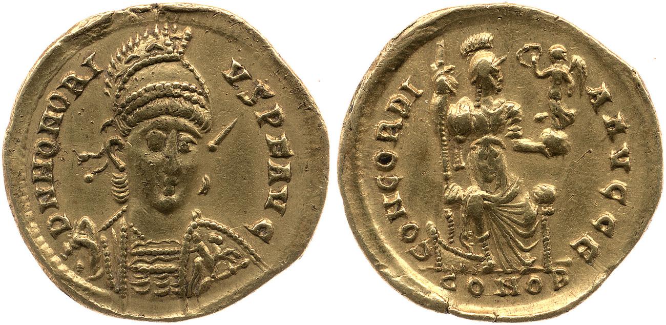 RIC X Arcadius 8, аверс, bm