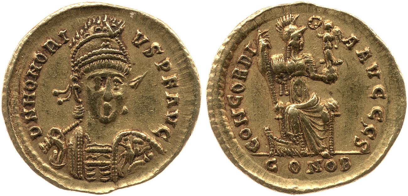 RIC X Arcadius 24, аверс, bm