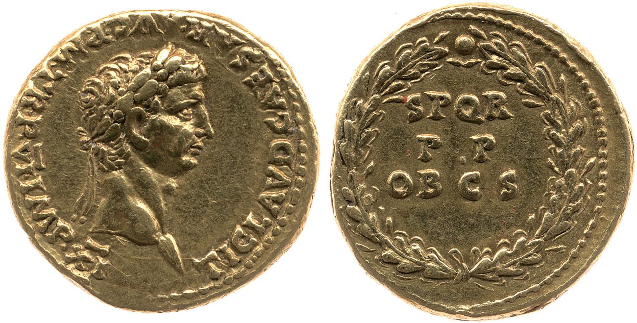 RIC I (second edition) Claudius 40, аверс, bm